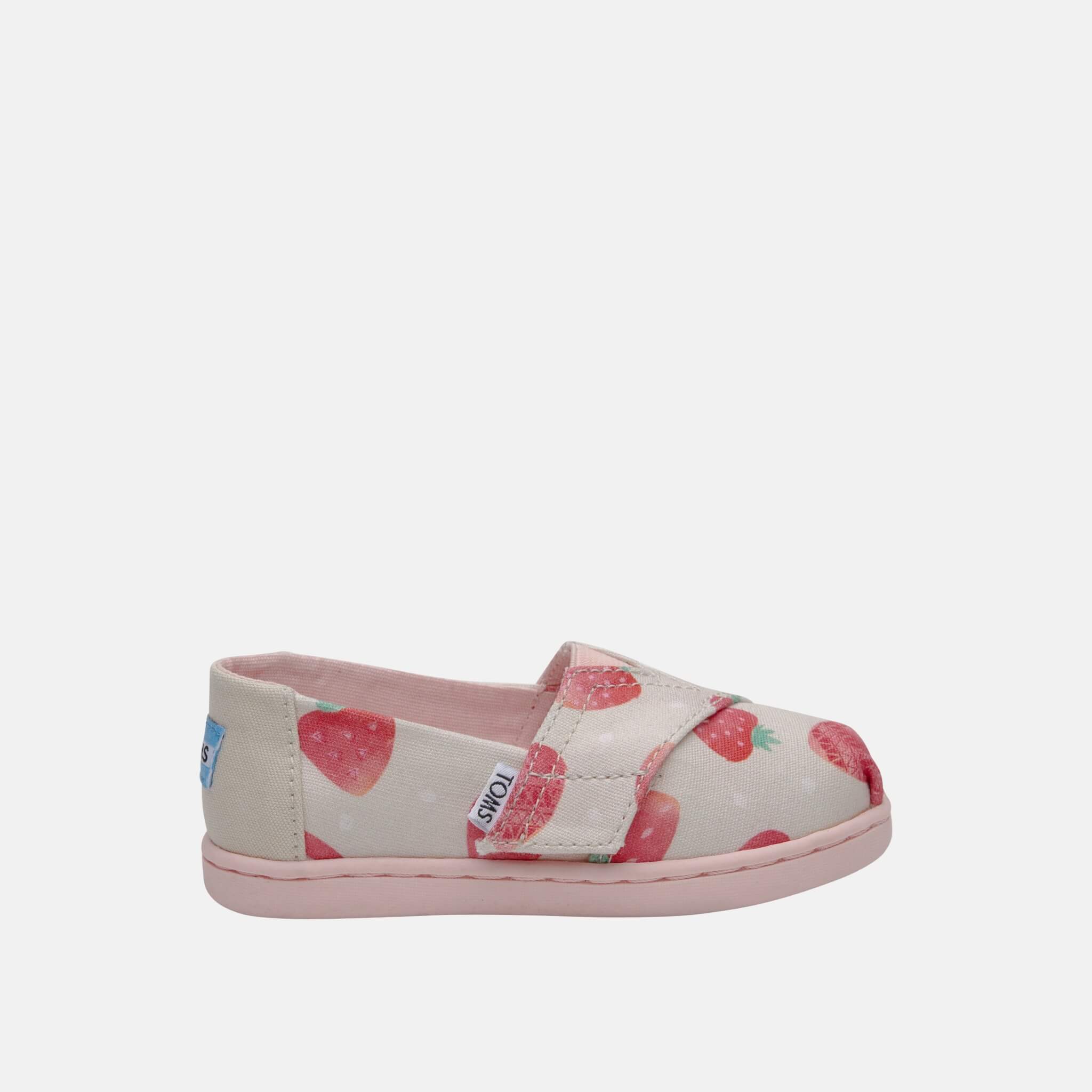 Toms Strawberries Seasonal Classics Tiny Alpargata Beige