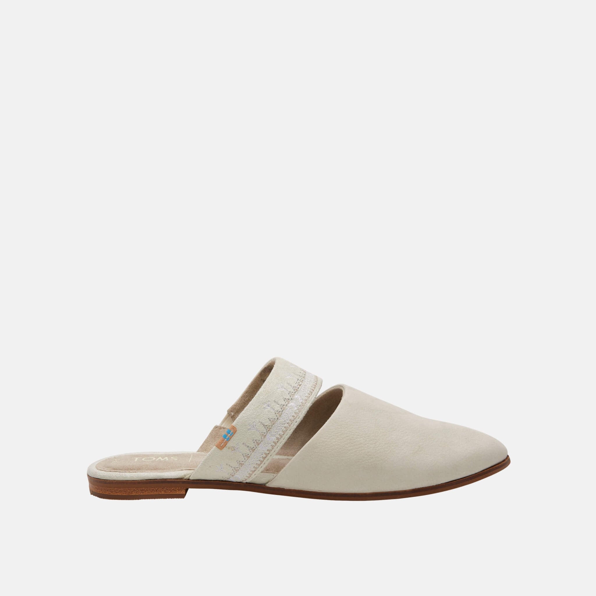 Toms Off White Nubuck Jutti Mule Beige