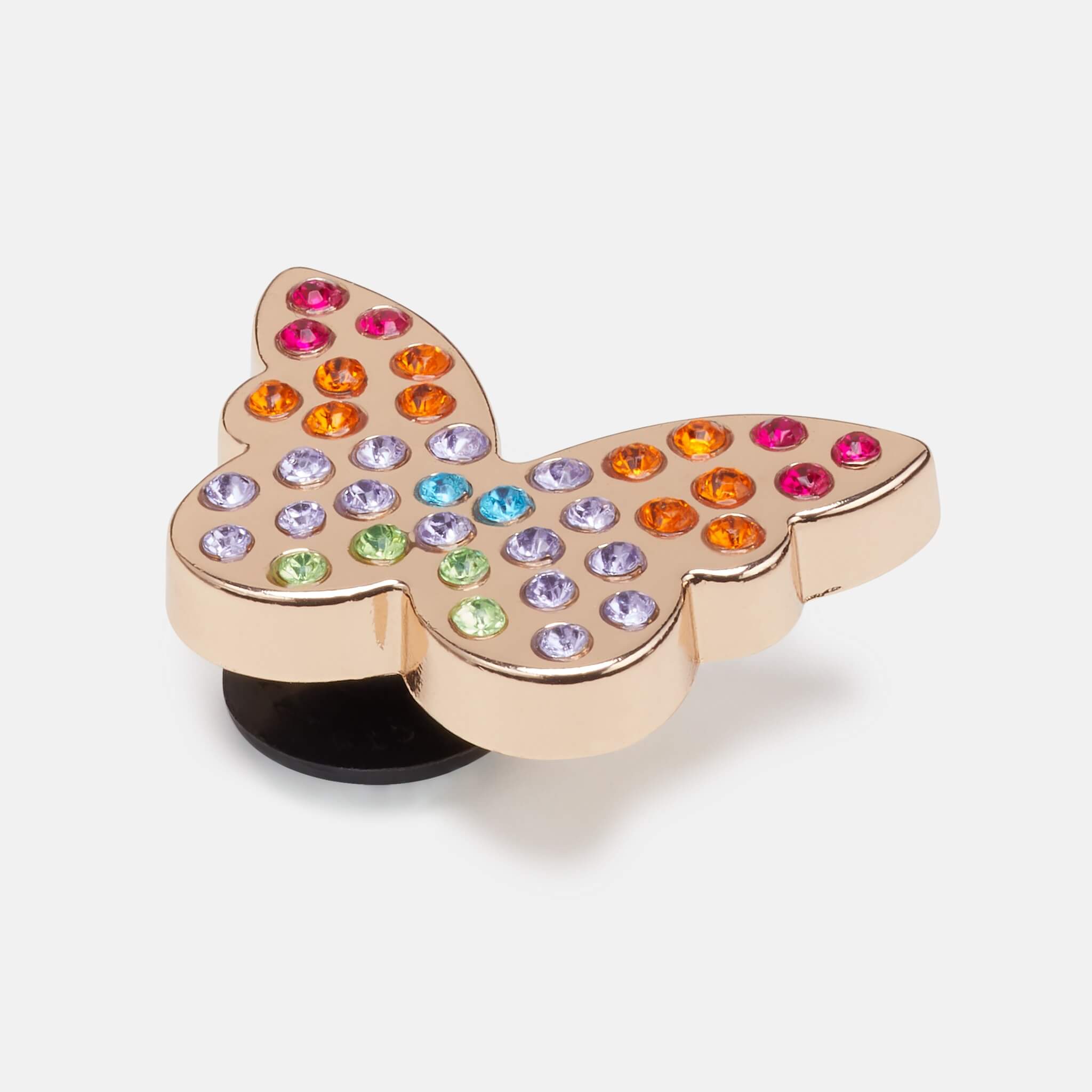 Jibbitz Charms Gold Rainbow Encrusted Butterfly