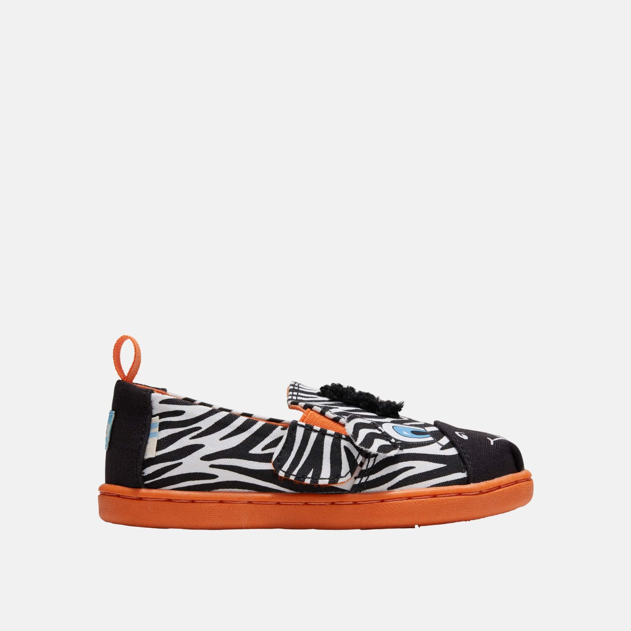 Toms Tiny Alpargata Twin Gore Black/White