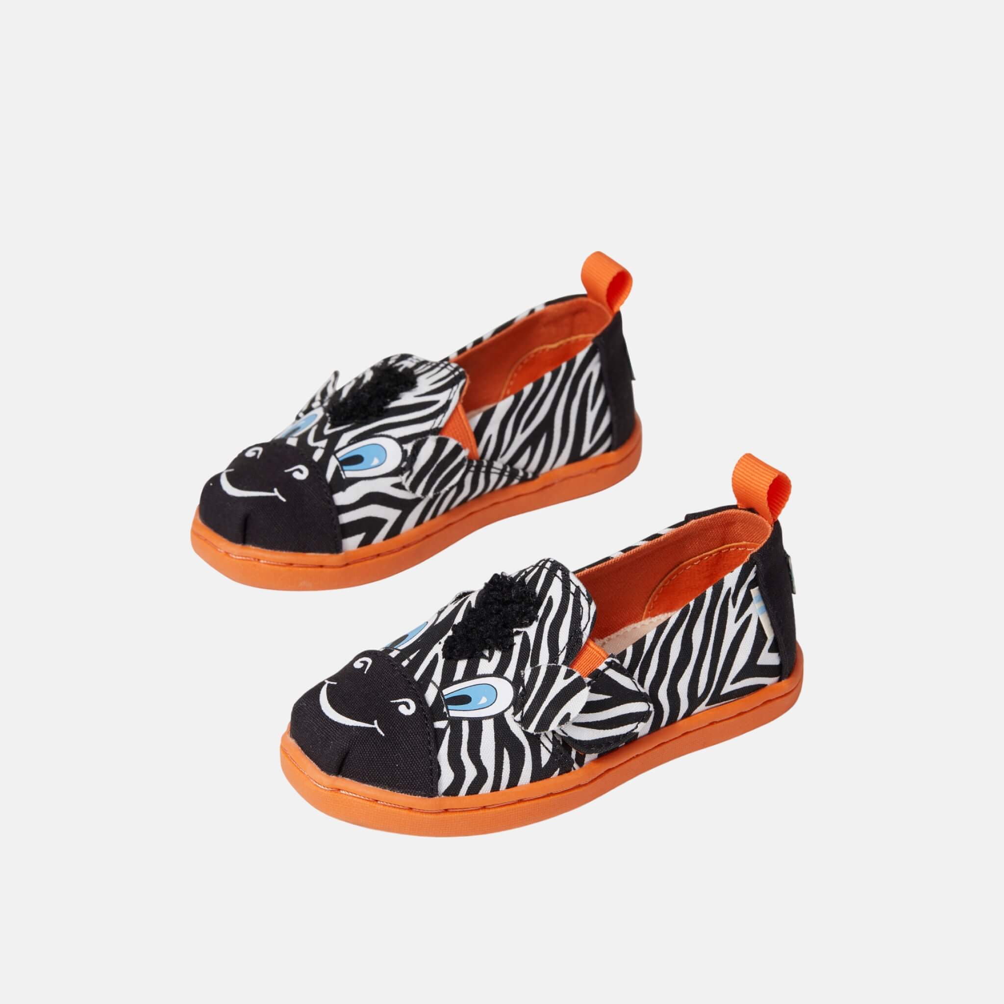 Toms Tiny Alpargata Twin Gore Black/White