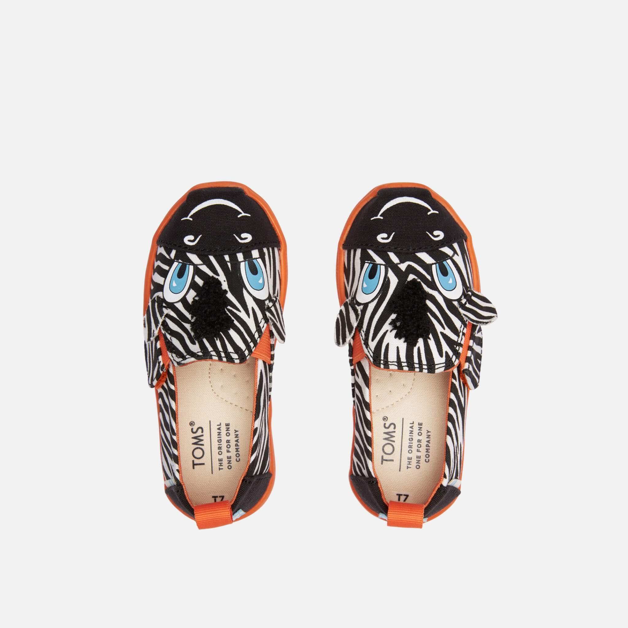 Toms Tiny Alpargata Twin Gore Black/White