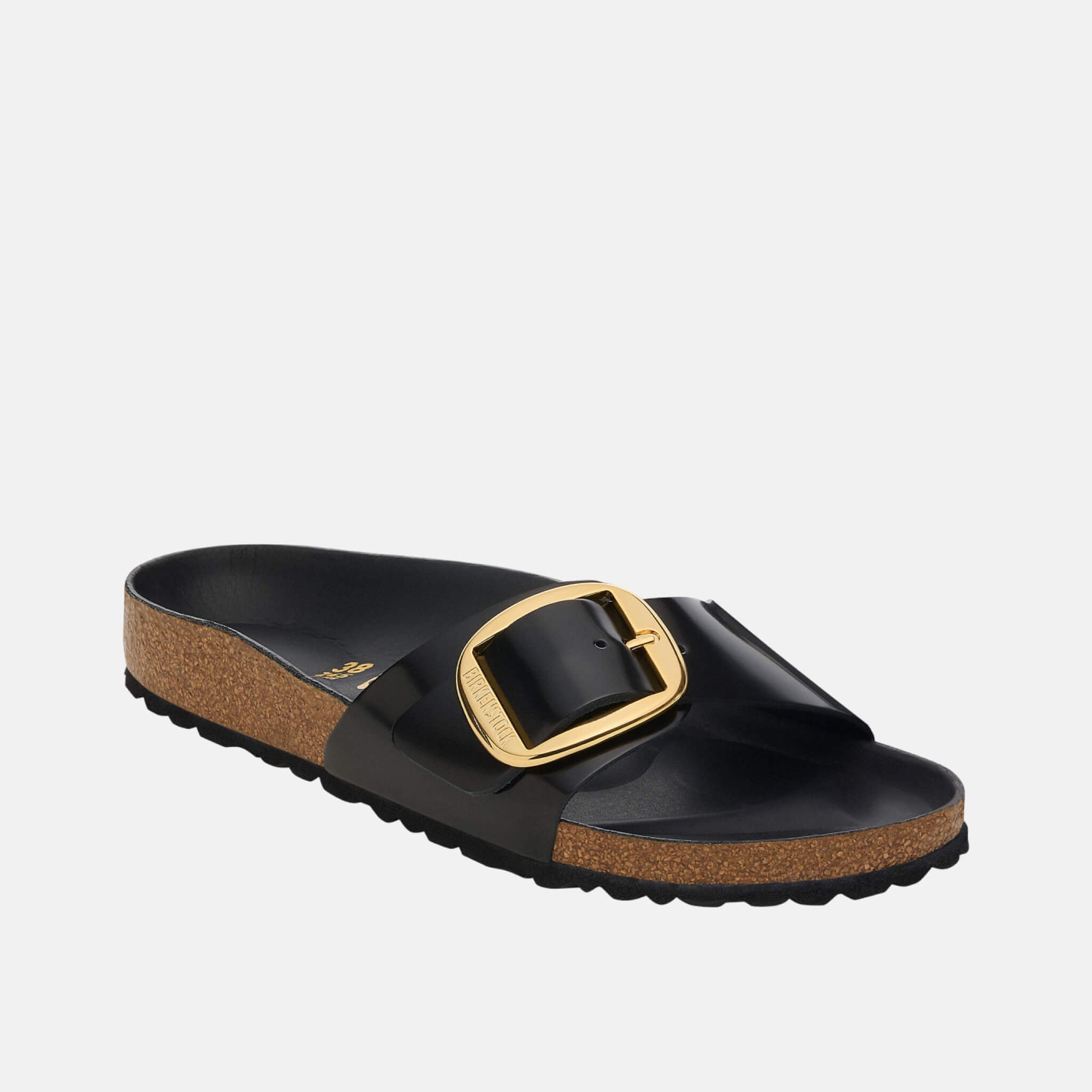 Birkenstock Madrid Big Buckle Natural Leather Patent Narrow