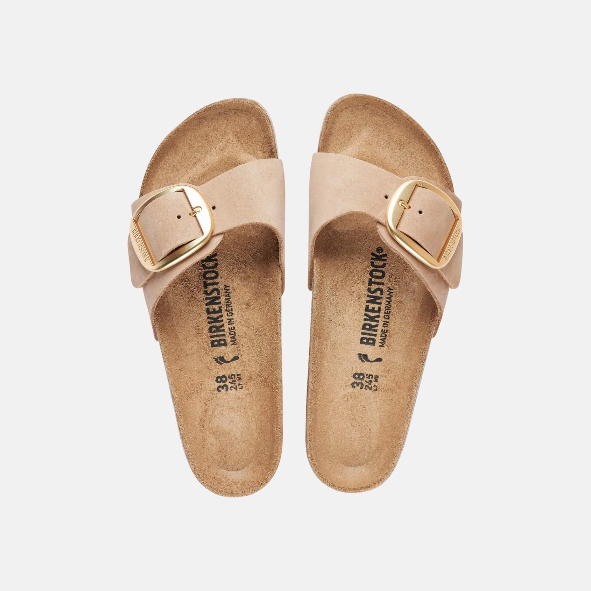 Birkenstock Madrid Big Buckle Natural Leather Nubuck Regular