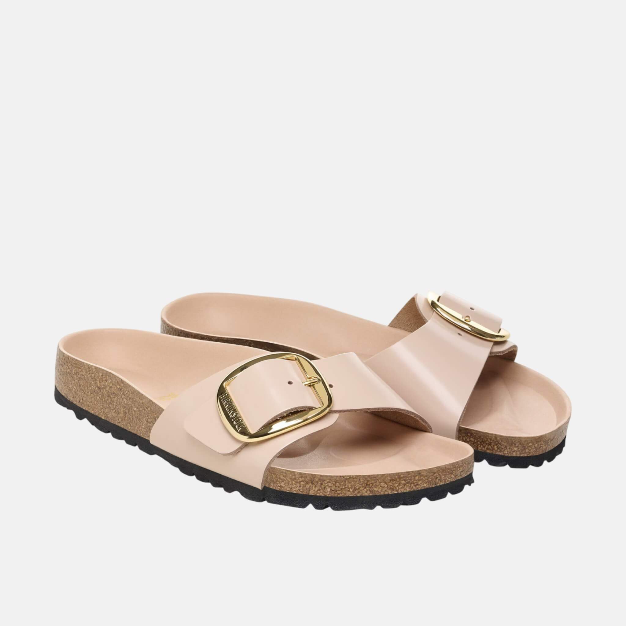 Birkenstock Madrid Big Buckle Natural Leather Patent Regular
