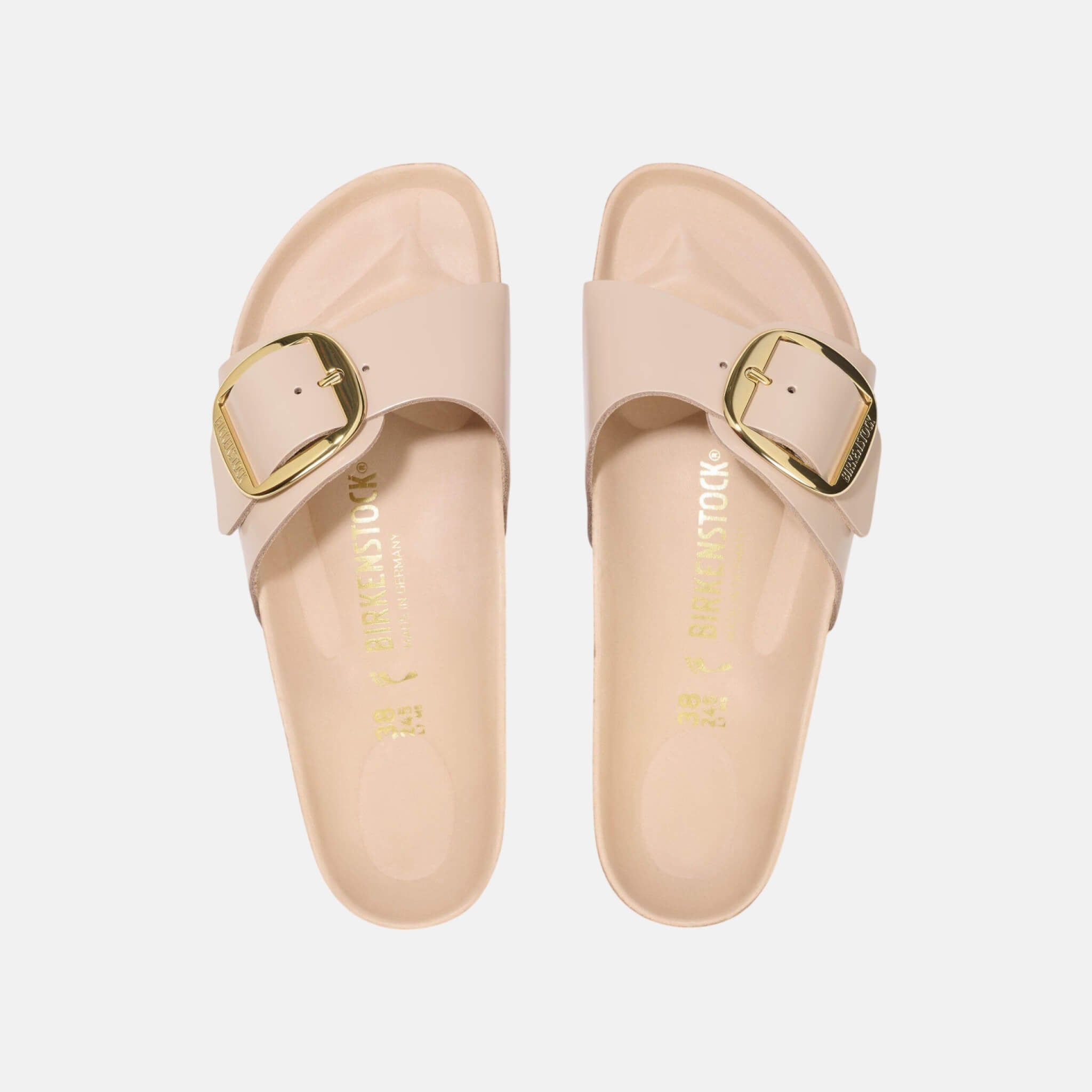 Birkenstock Madrid Big Buckle Natural Leather Patent Regular