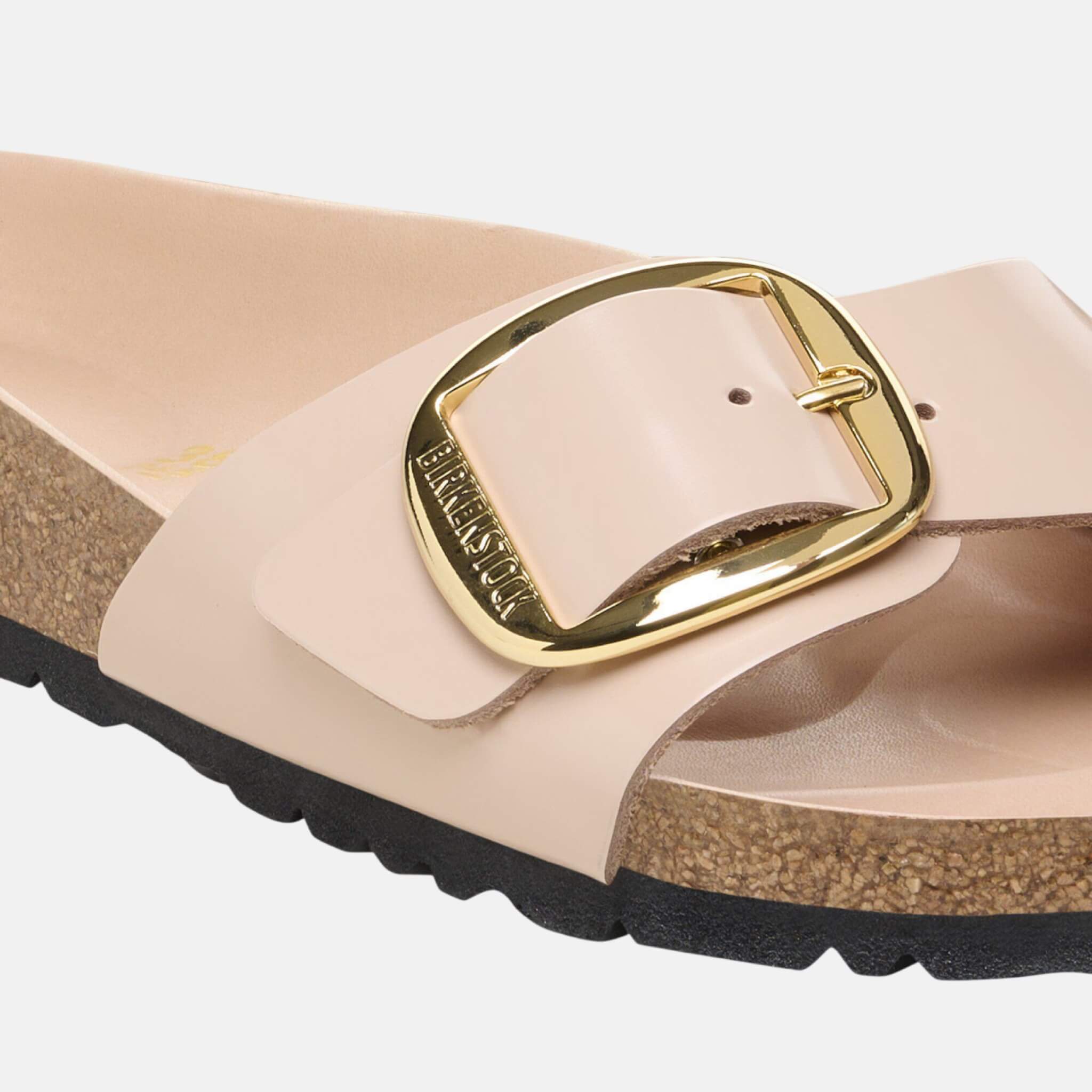 Birkenstock Madrid Big Buckle Natural Leather Patent Regular