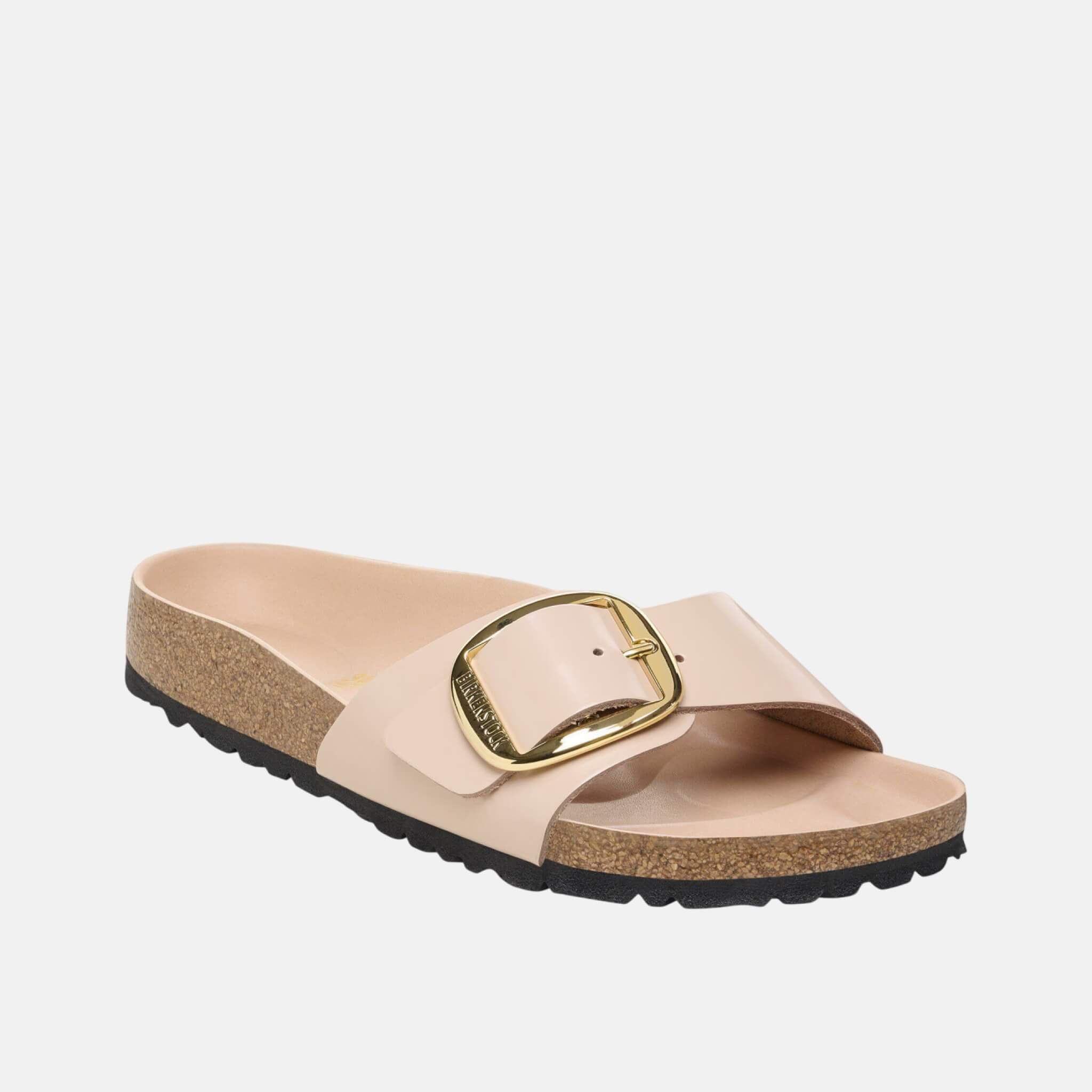 Birkenstock Madrid Big Buckle Natural Leather Patent Regular