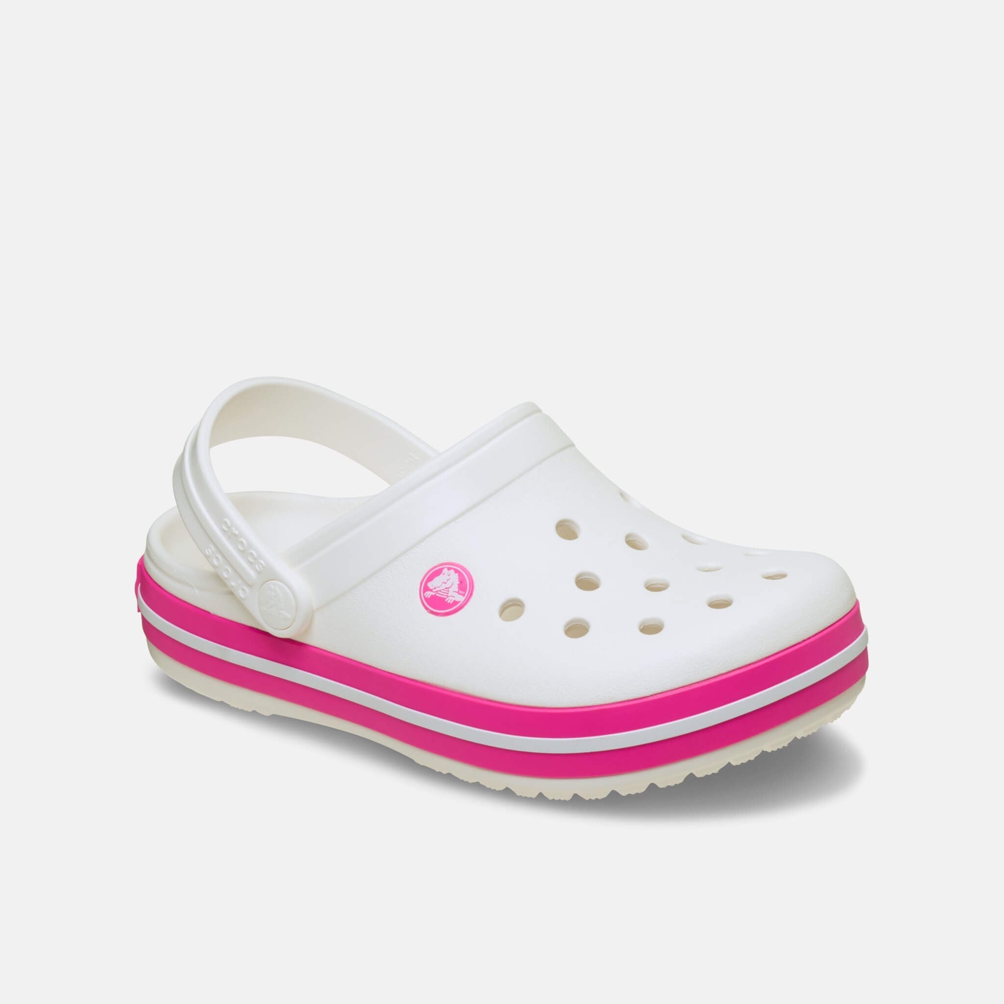 Crocs Kids Crocband Clog White/Pink Crush
