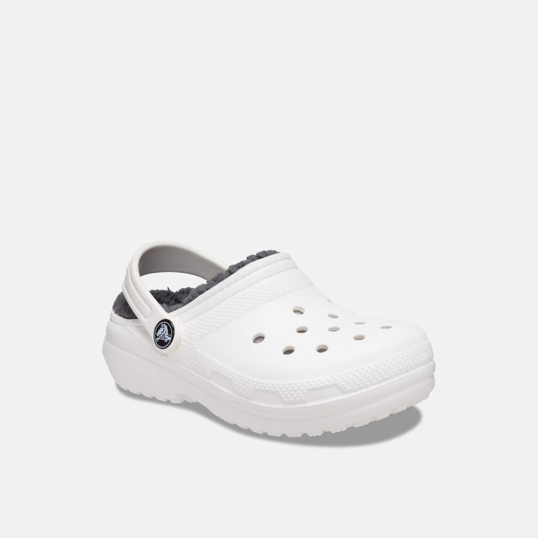 Crocs Kids Classic Lined Clog White/Grey