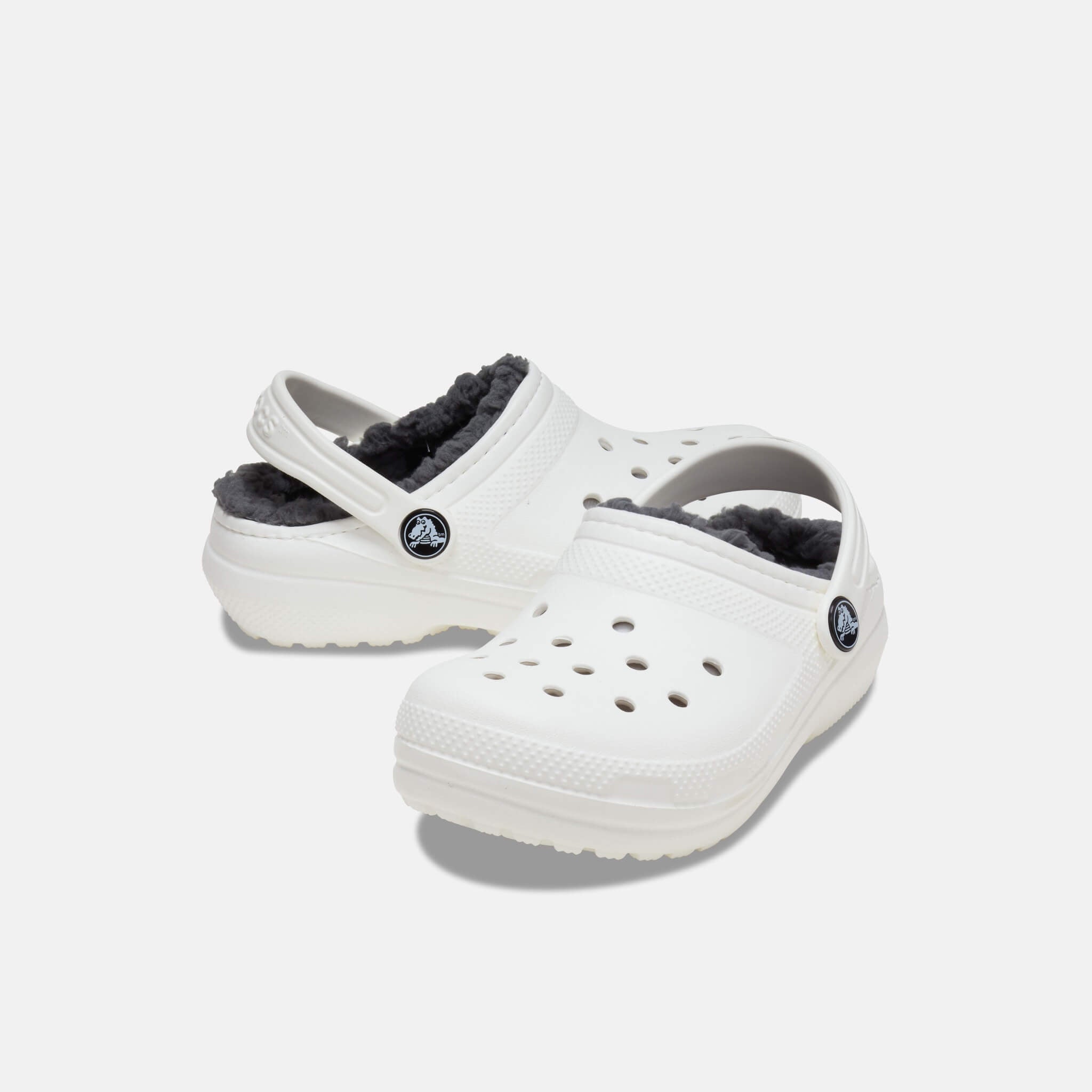 Crocs Kids Classic Lined Clog White/Grey