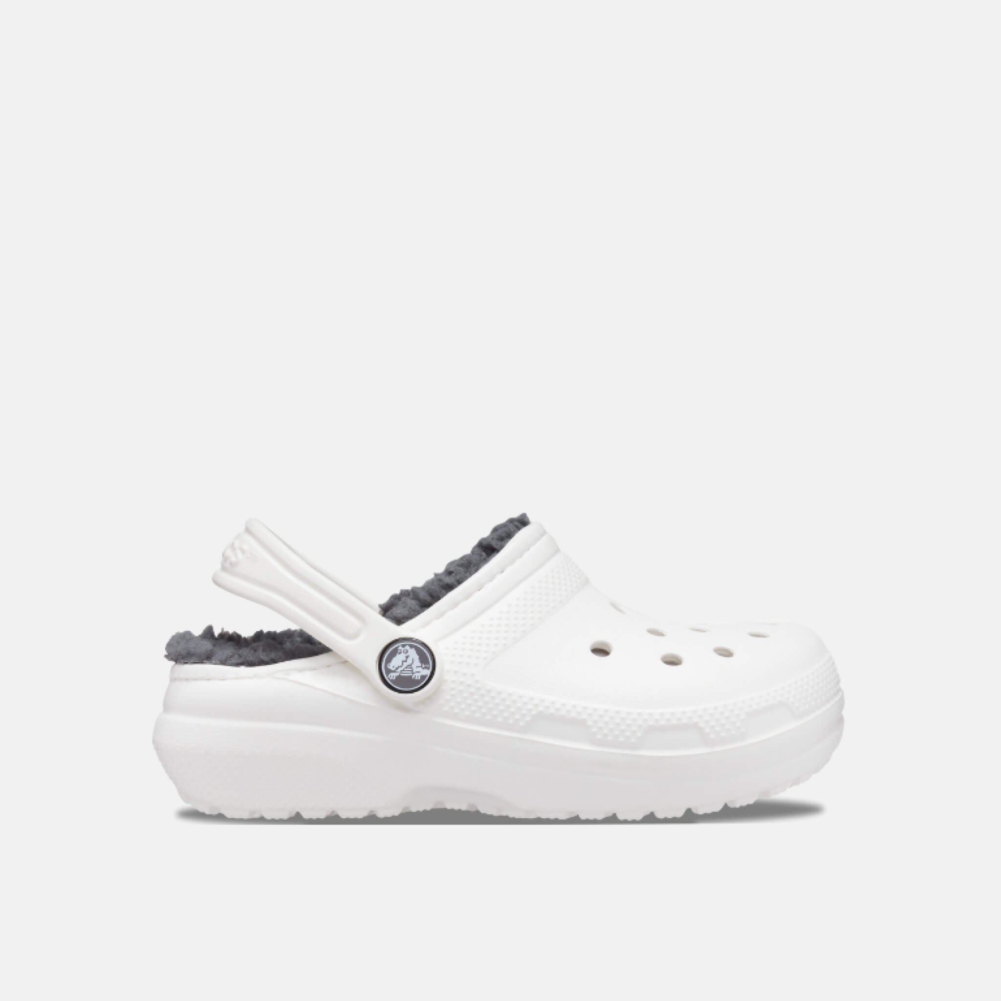 Crocs Kids Classic Lined Clog White/Grey