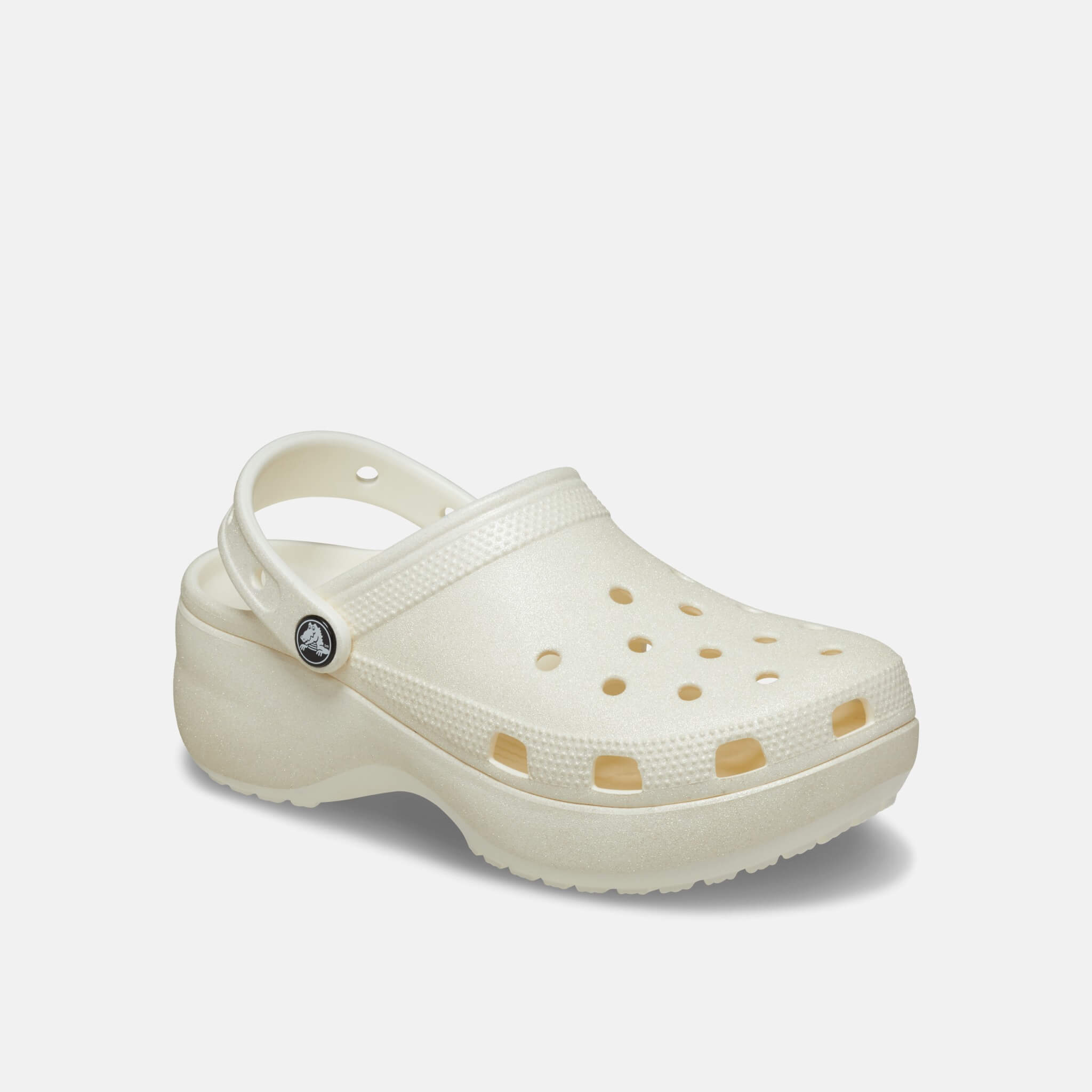 Crocs Classic Platform Glitter Clog Chalk
