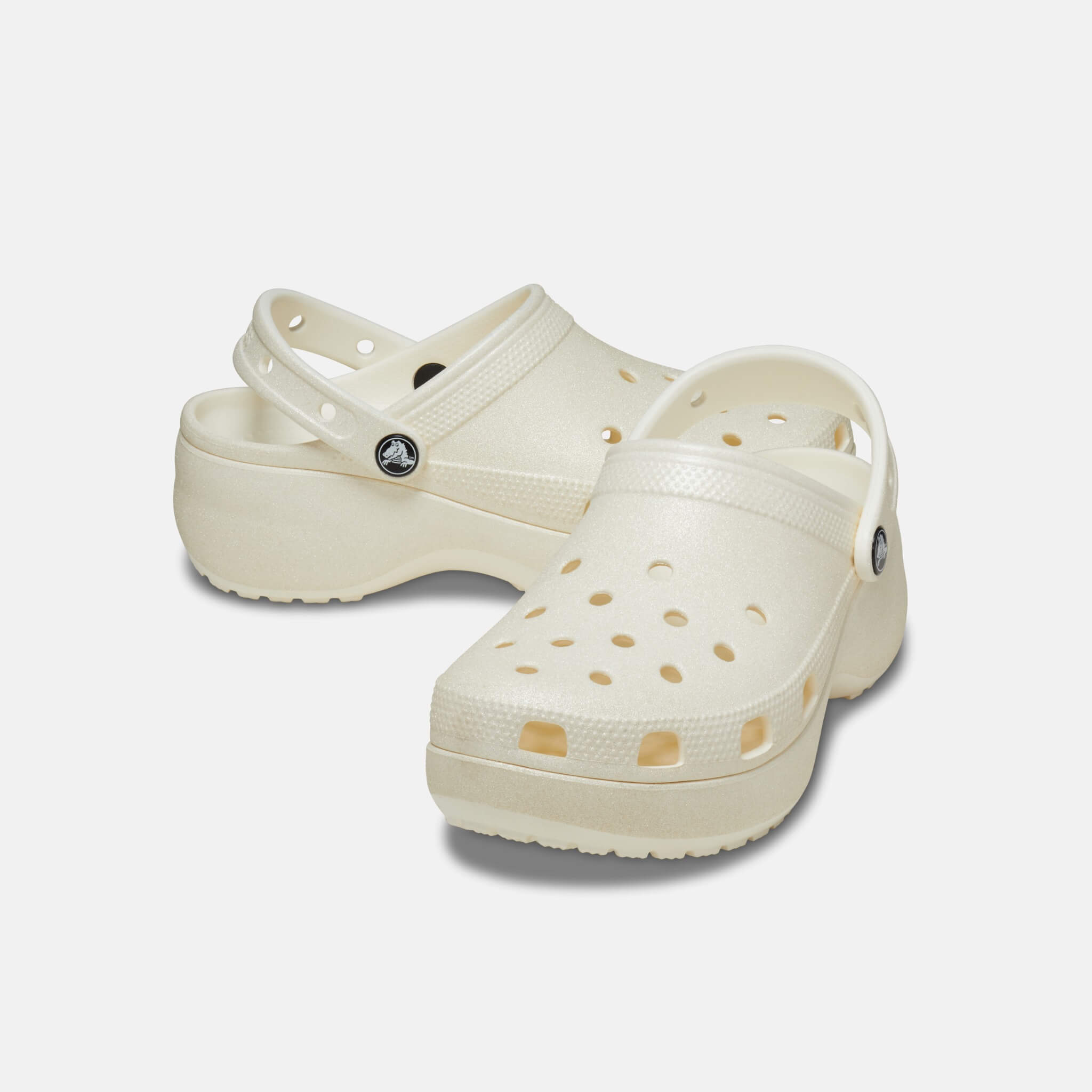 Crocs Classic Platform Glitter Clog Chalk