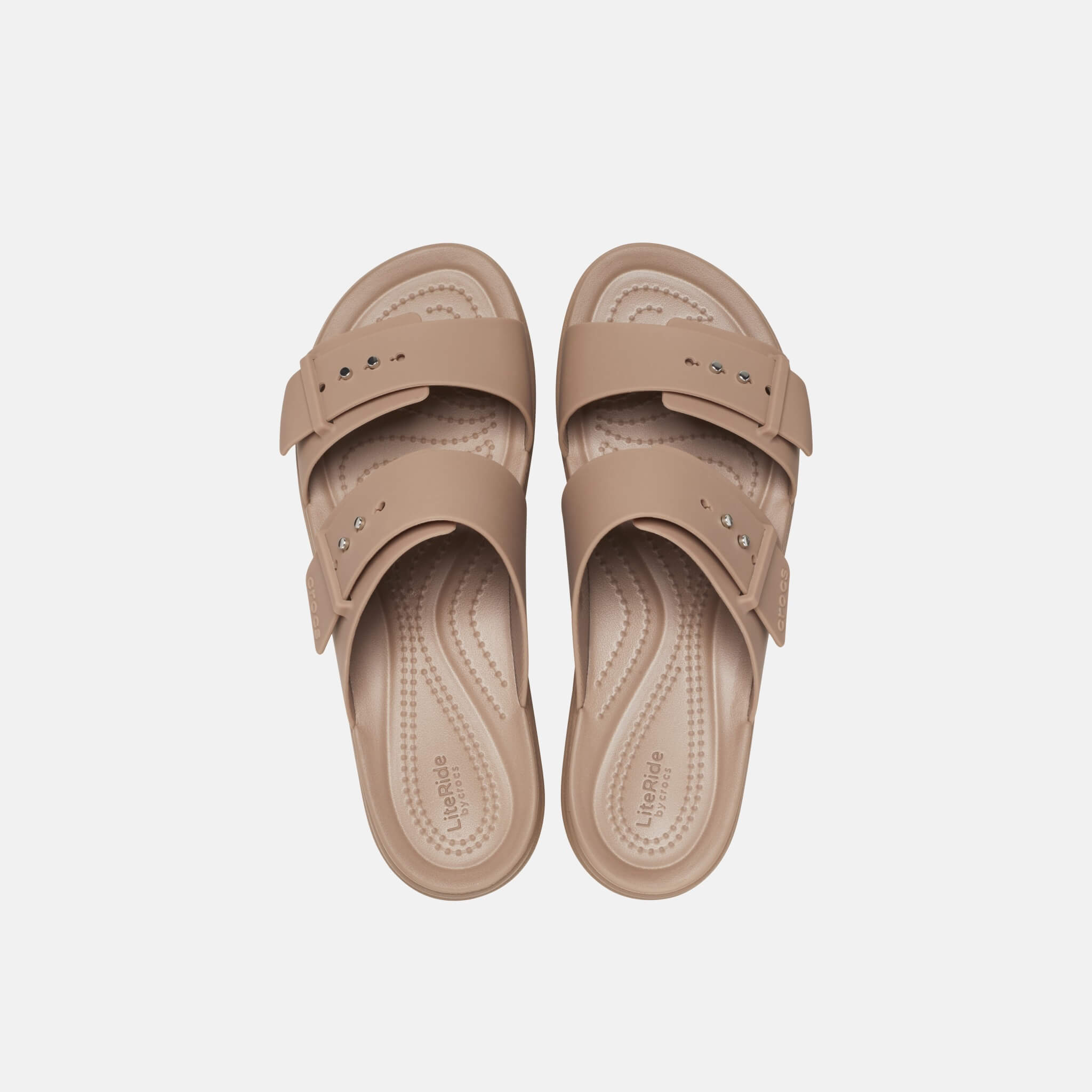 Crocs Brooklyn Buckle Low Wedge Latte