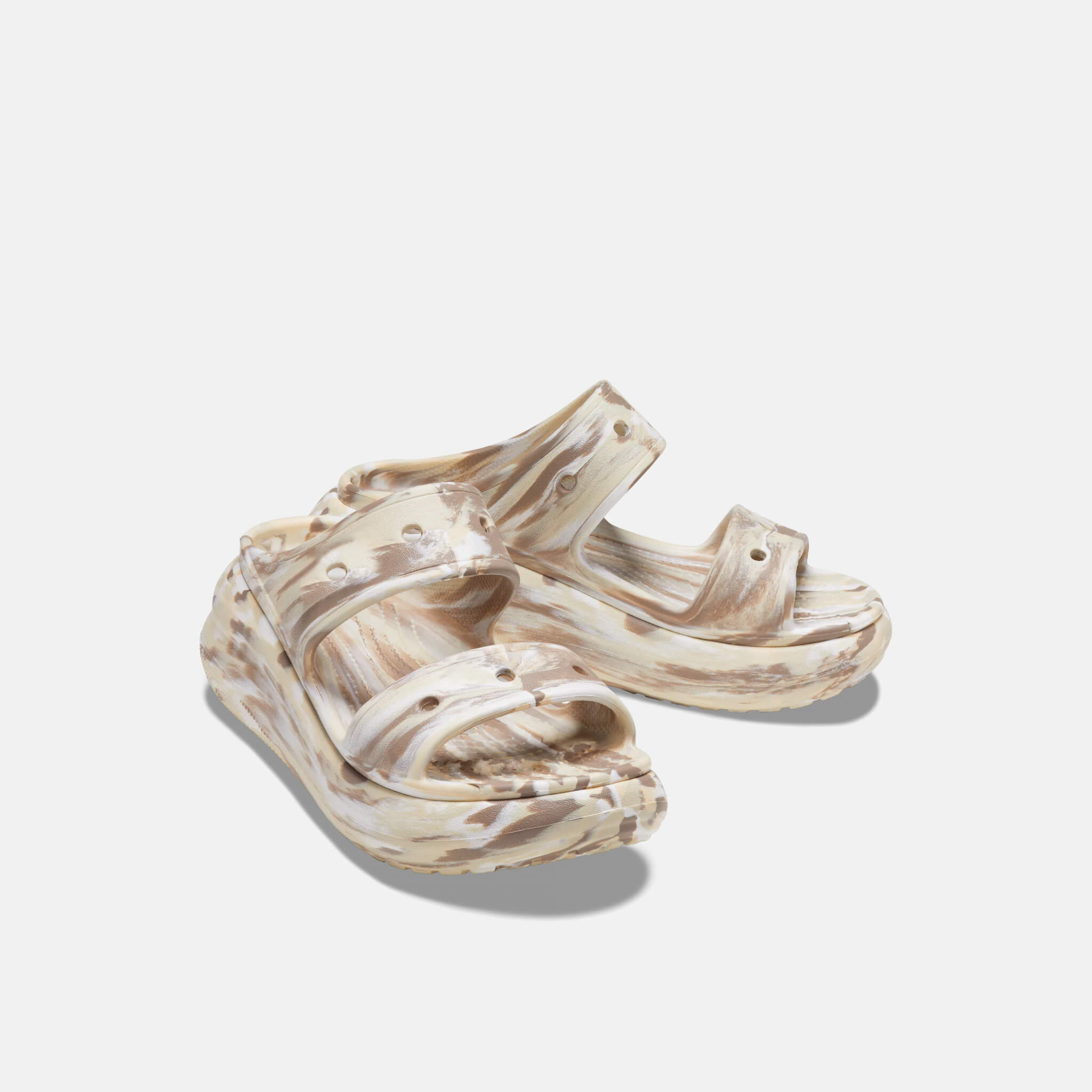 Crocs Classic Crush Marbled Sandal Bone/Multi