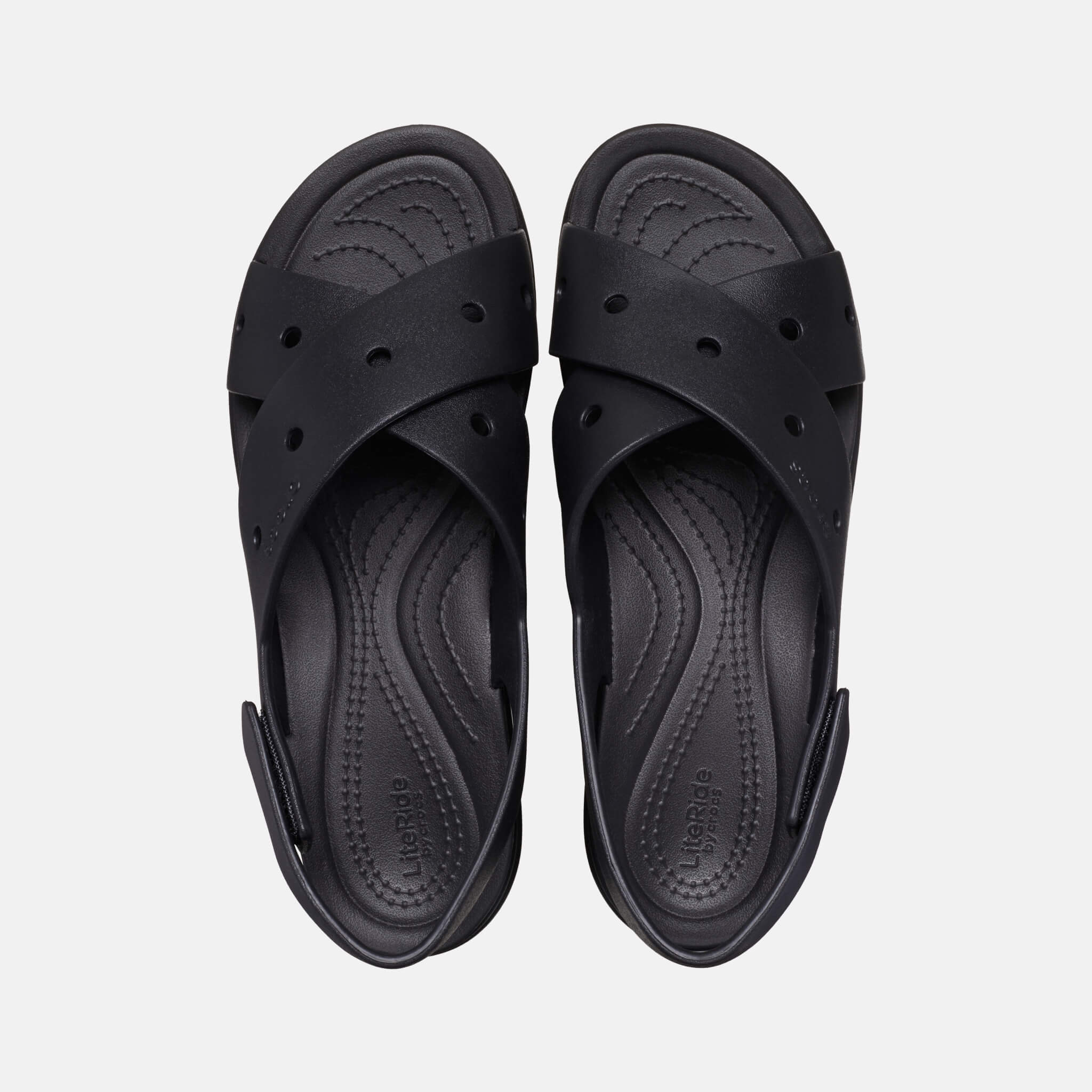 Crocs Brooklyn 4U Cross Strap Sandal Black