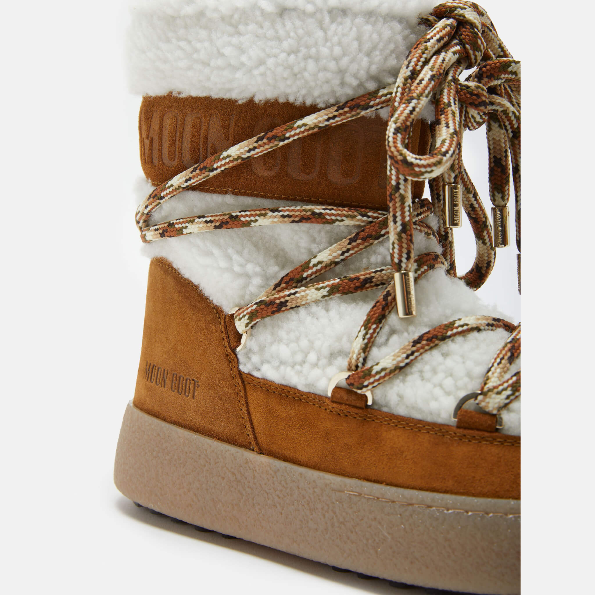 Moon Boot Ltrack Tube Shearling Brown/White