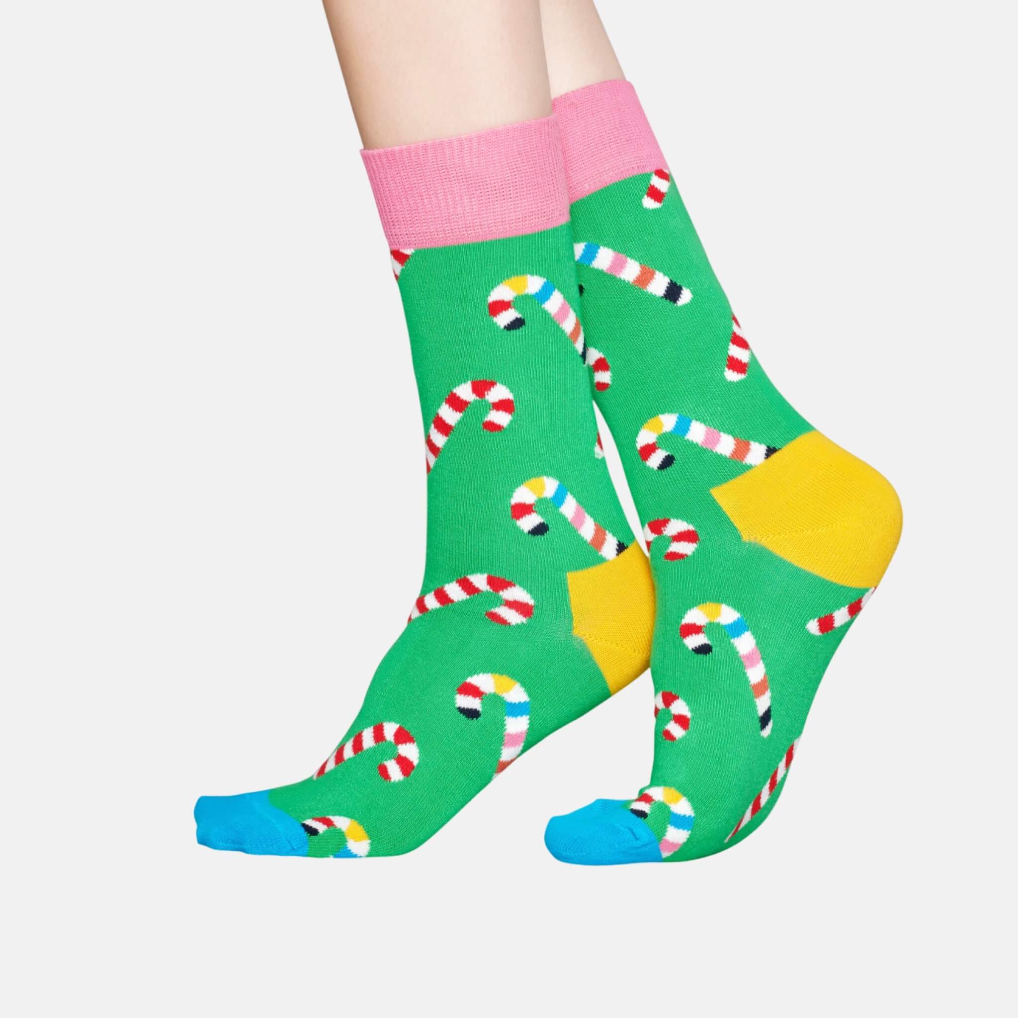 Happy Socks Candy Cane Green Sock