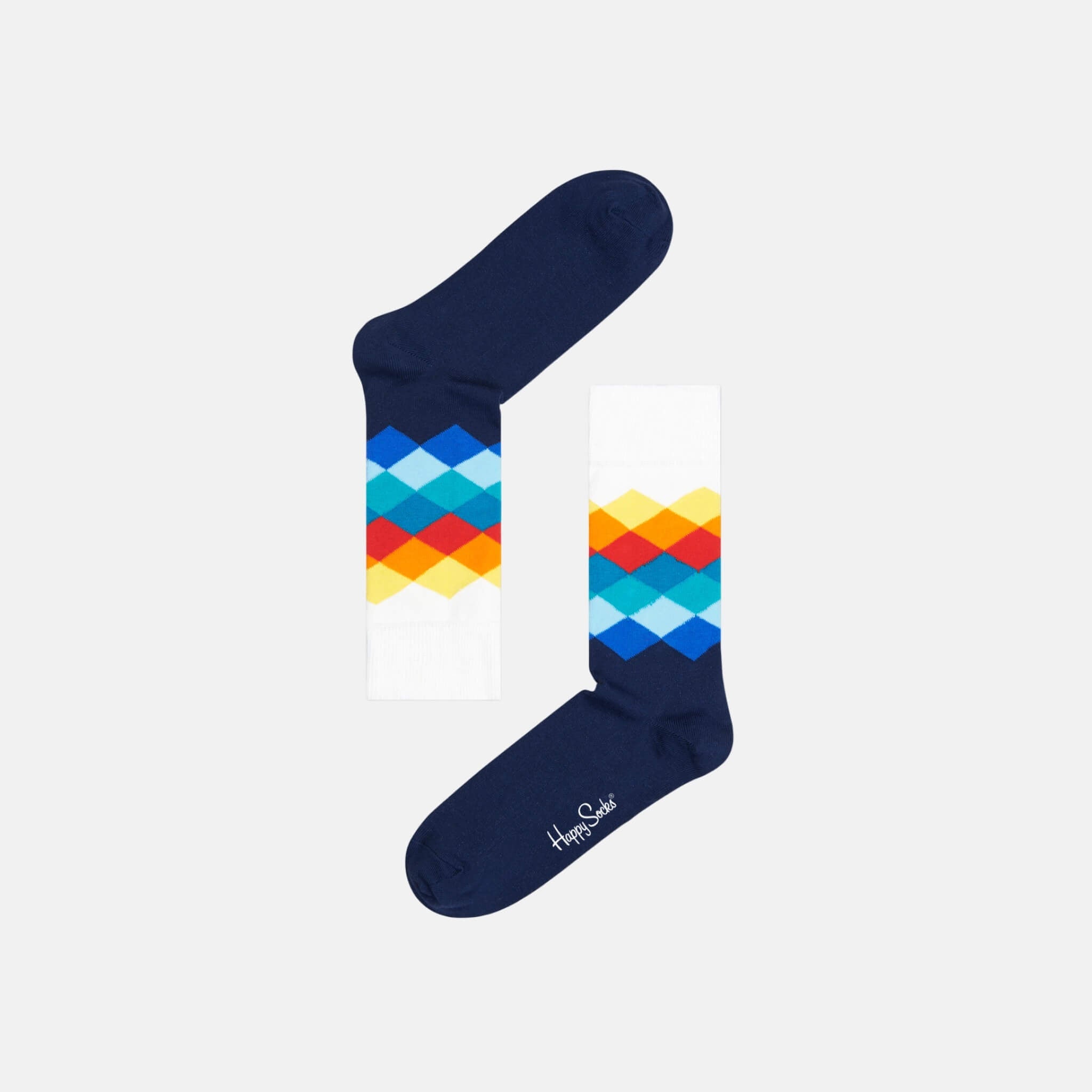 Happy Socks Faded Diamond Blue Sock