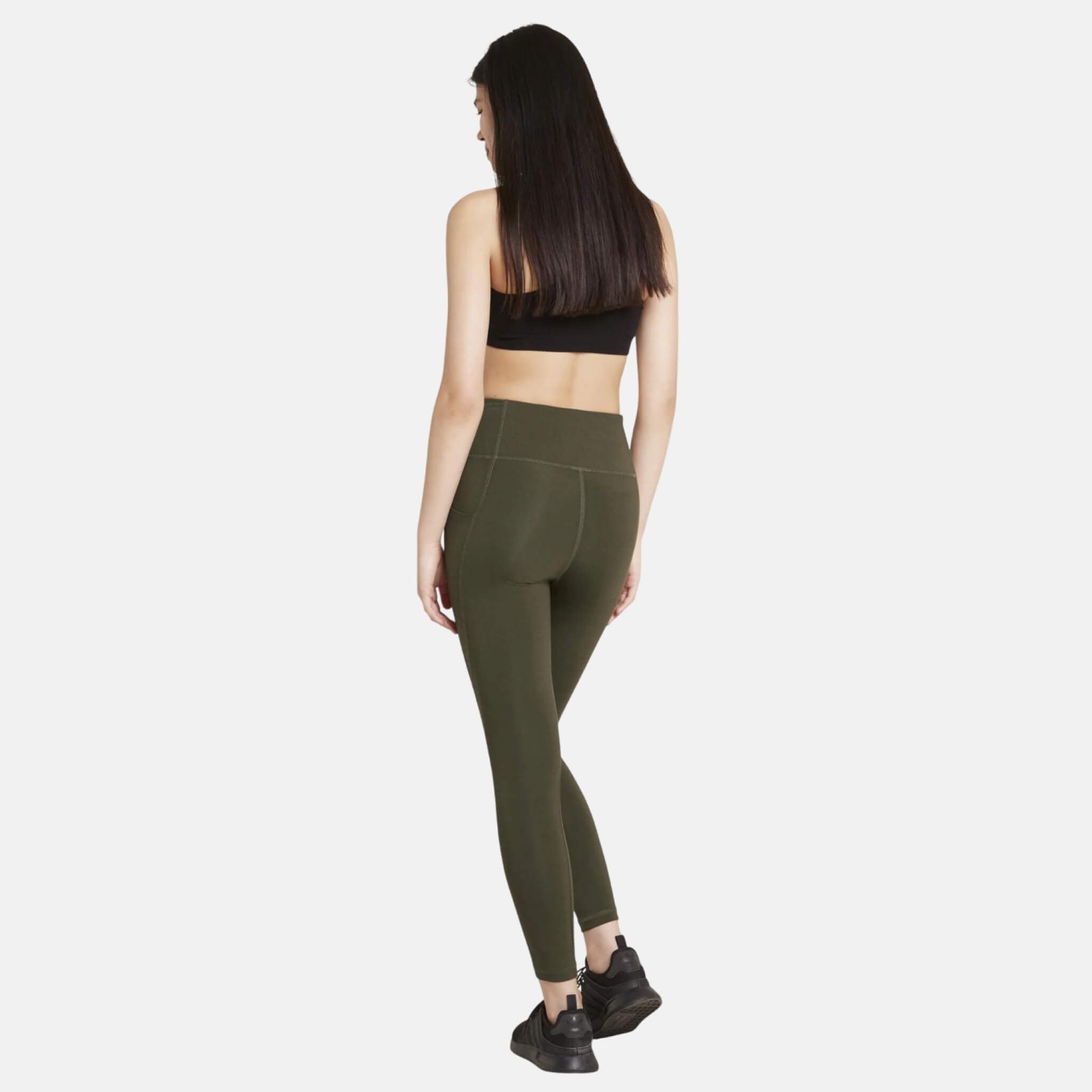Boody Motivate Full-Length High-Waist Leggins Dark Olive