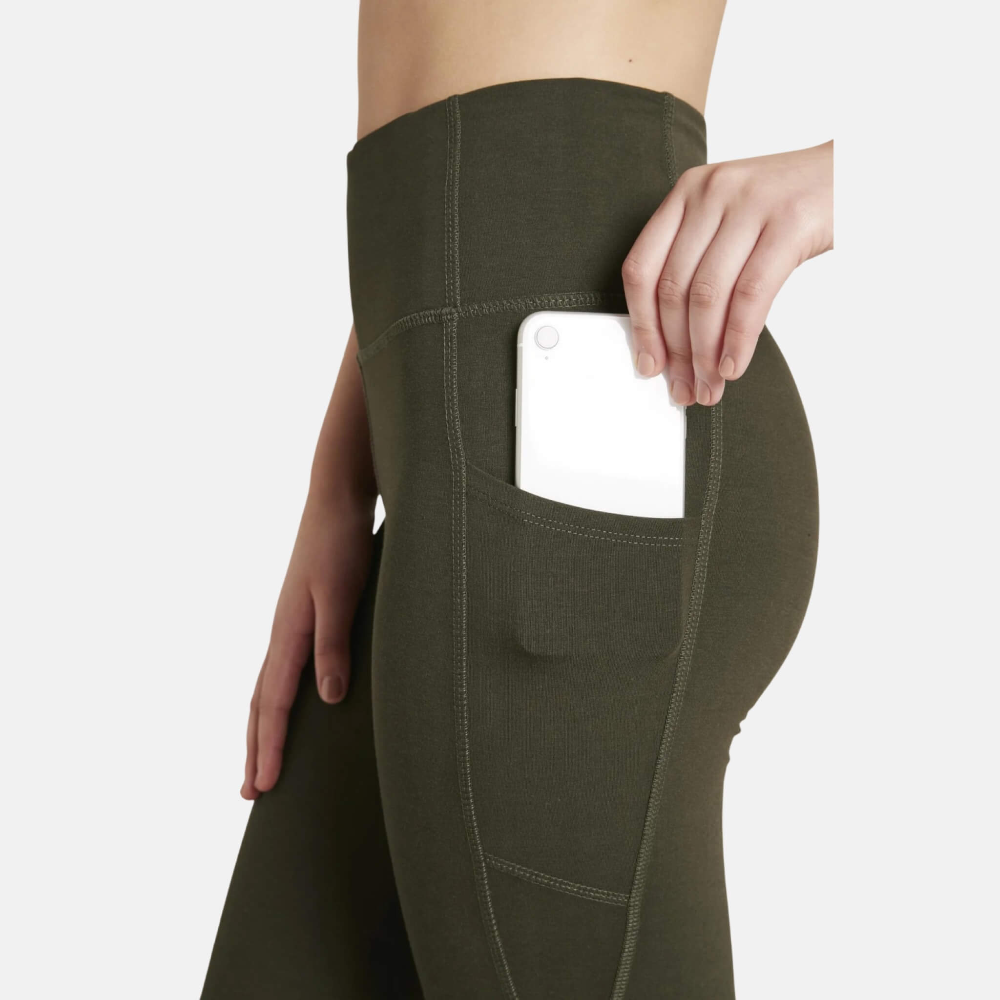 Boody Motivate Full-Length High-Waist Leggins Dark Olive