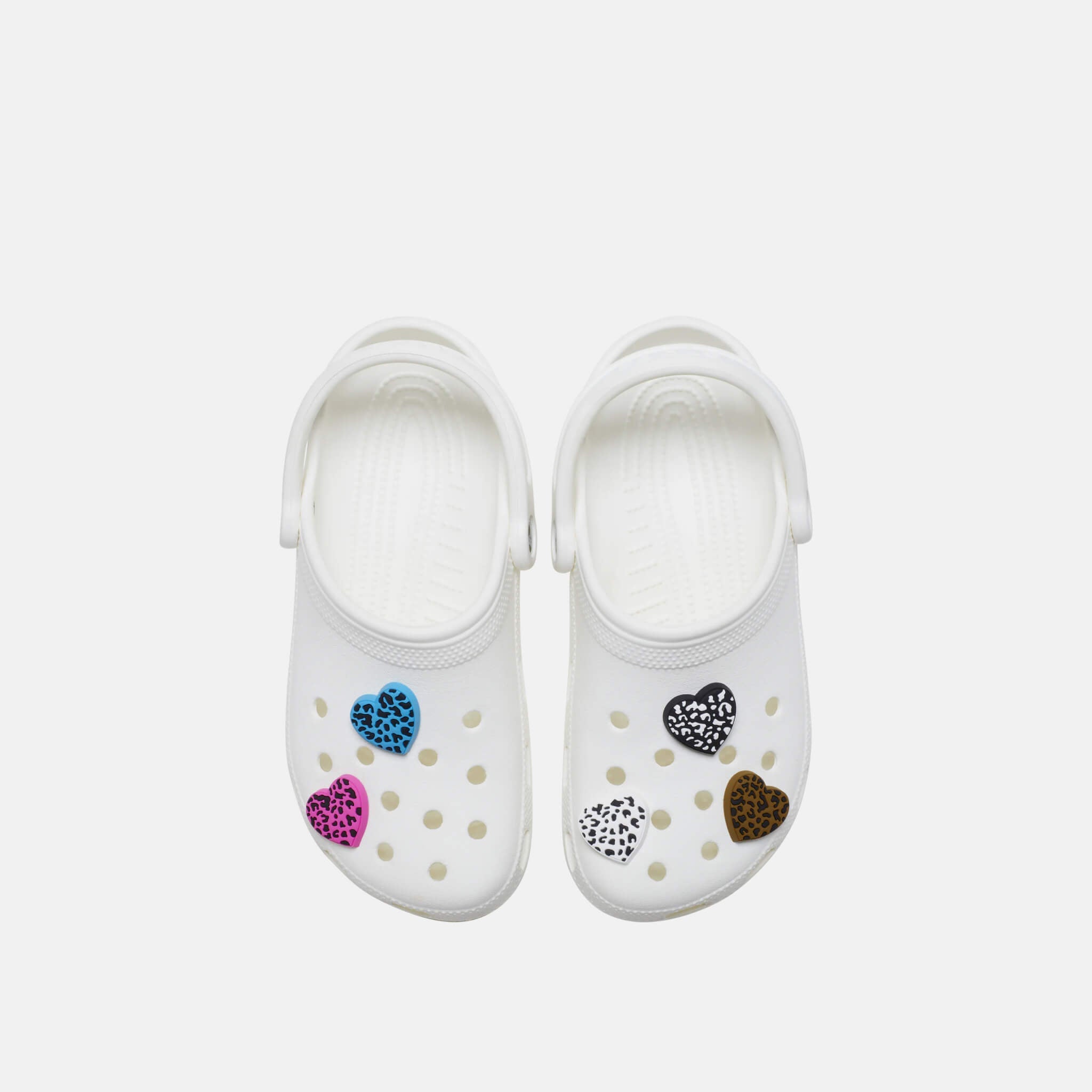 Jibbitz Charms Leopard Animal Print Heart 5-Pack