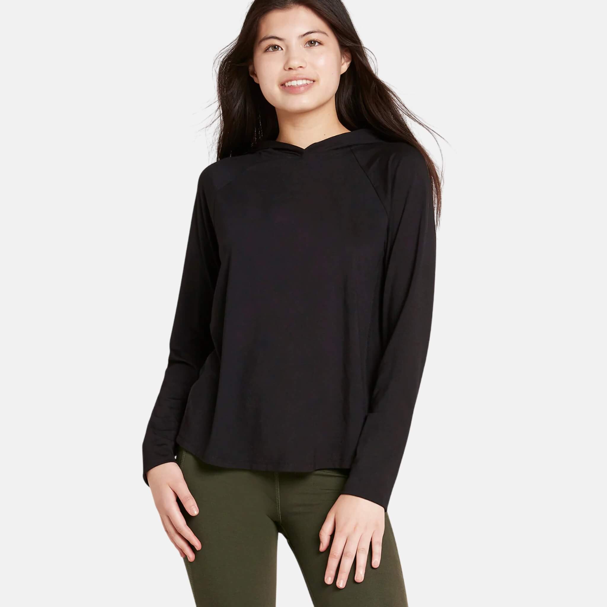 Boody Long Sleeve Hooded T-SHirt Black
