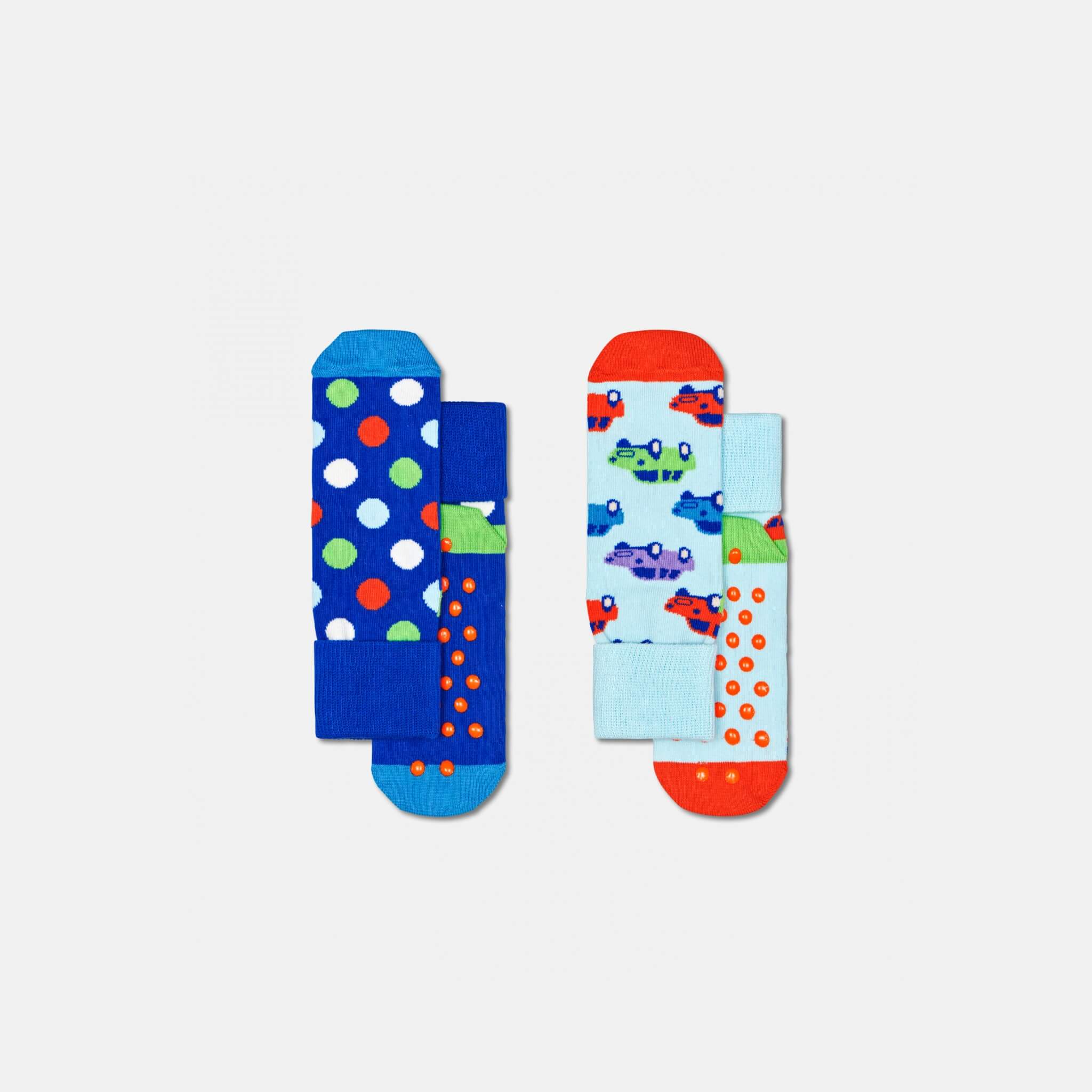 Happy Socks Kids Car Blue Socks 2-Pack
