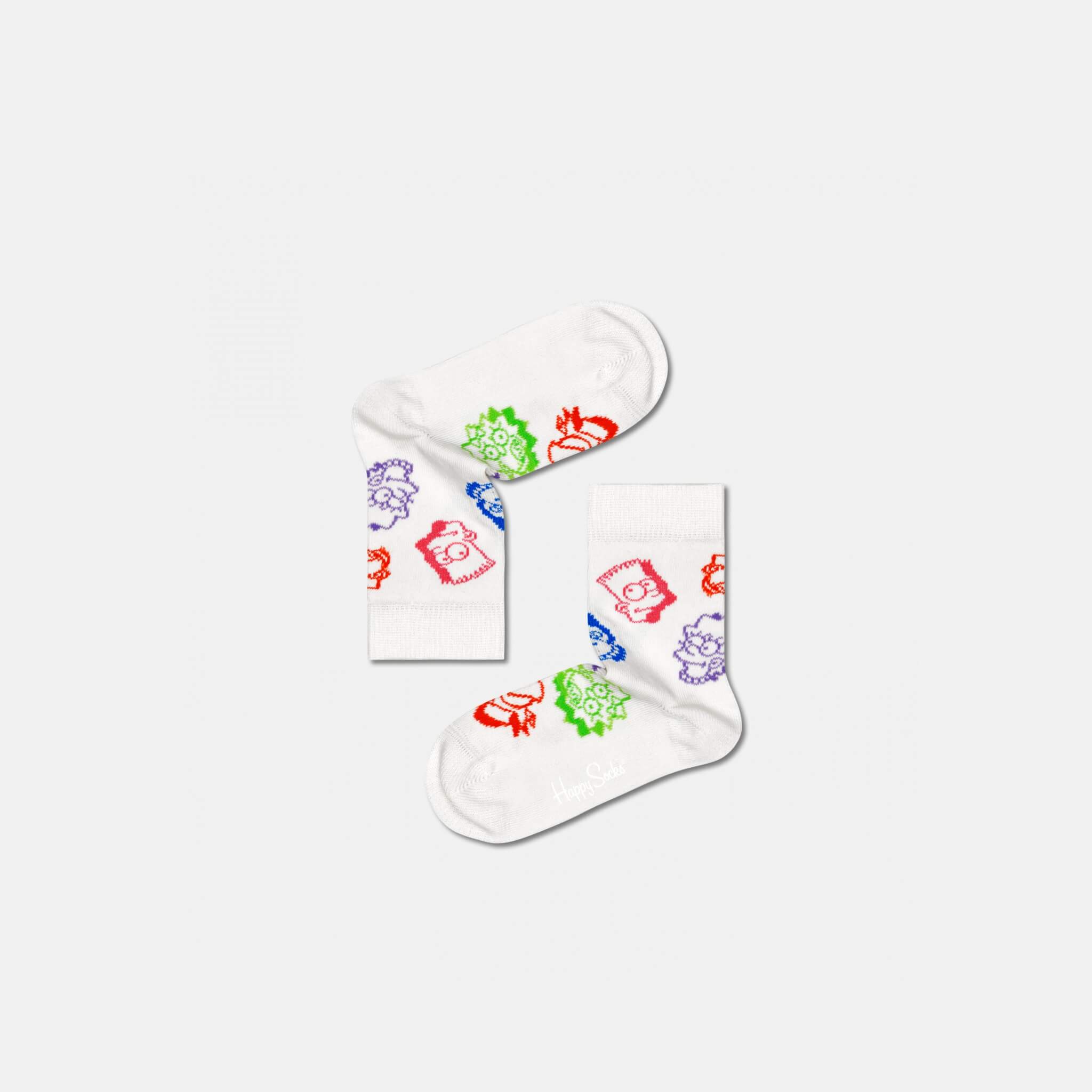 Happy Socks Kids x The Simpsons Family Faces White Sock