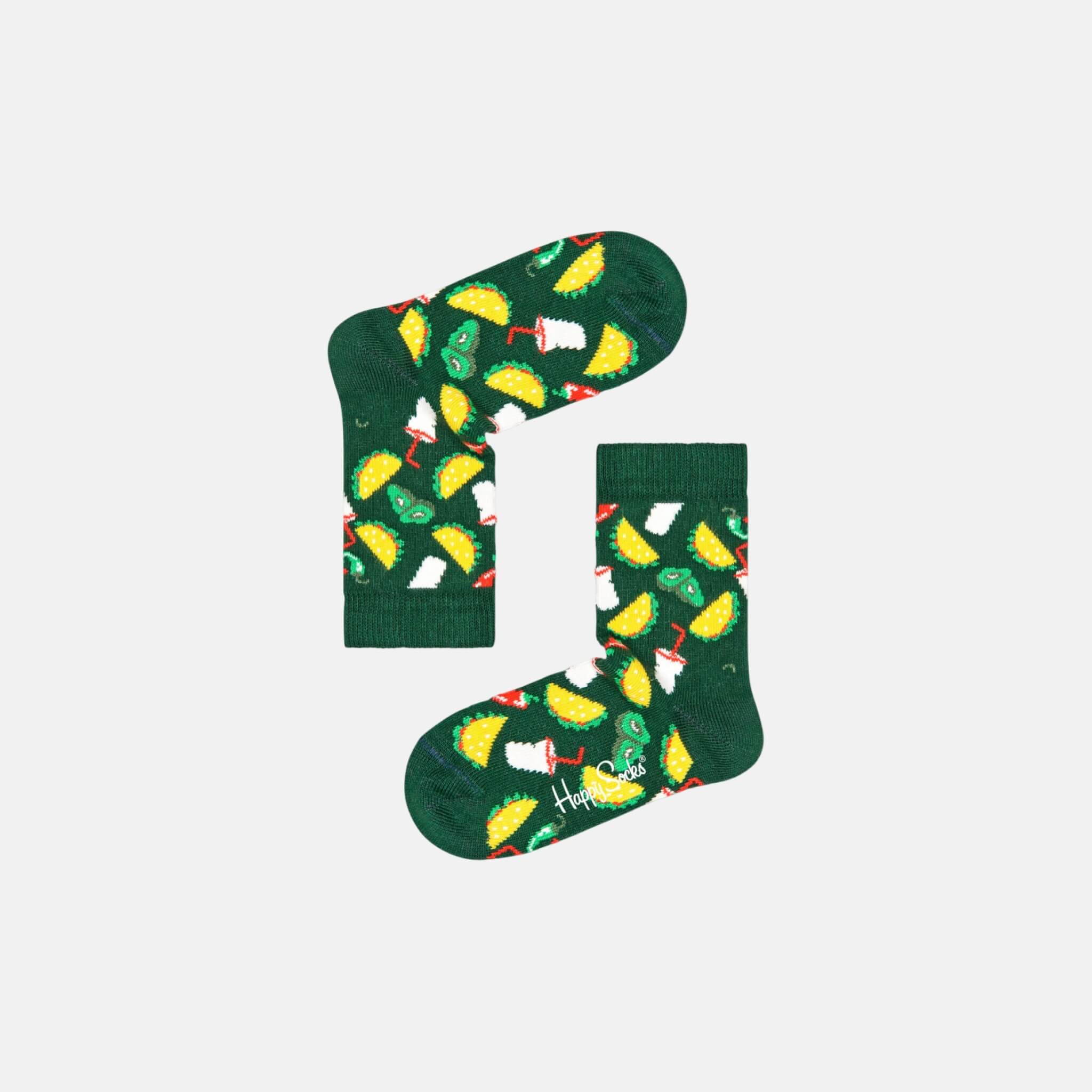 Happy Socks Kids Taco Green Sock