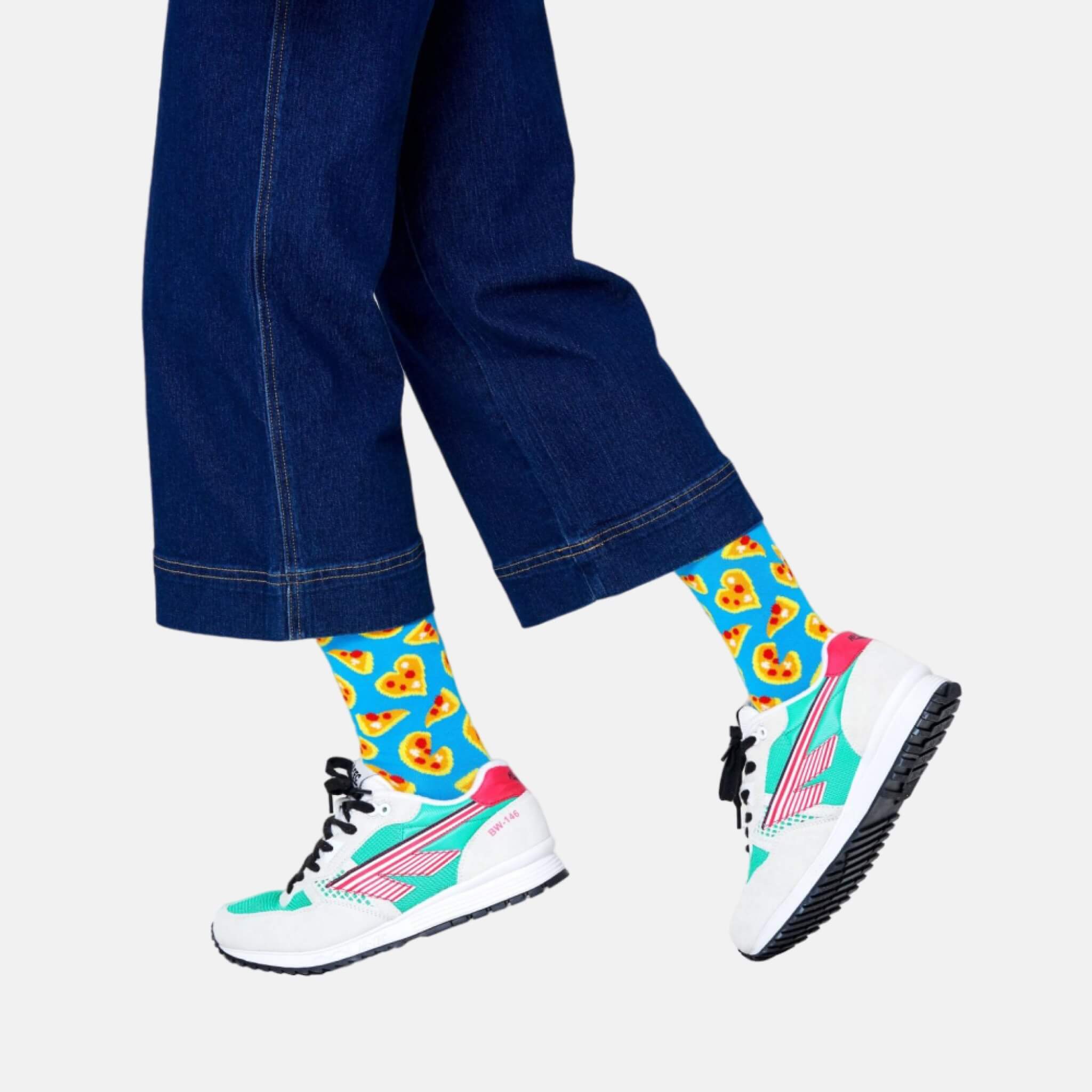 Happy Socks Pizza Love Blue Sock