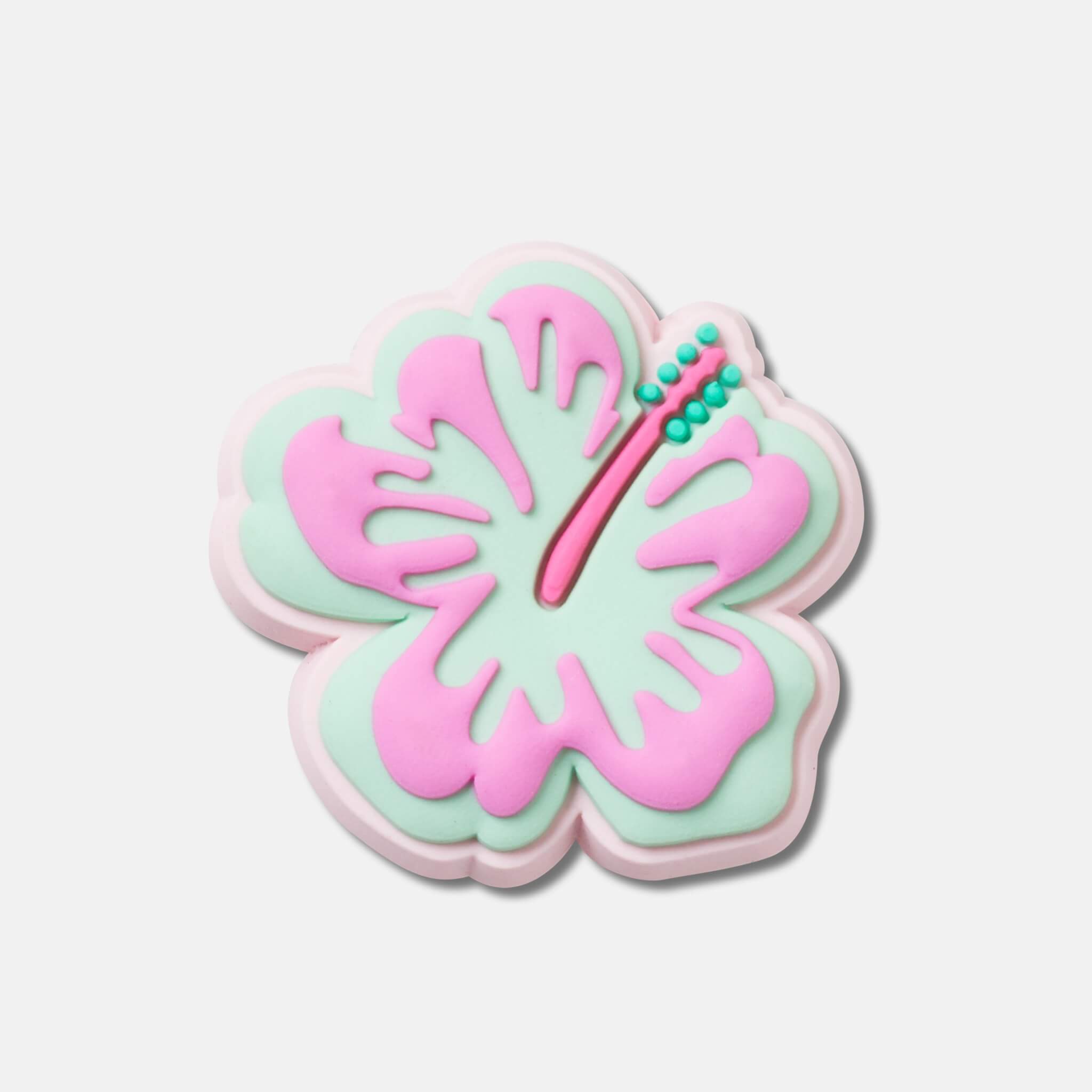 Jibbitz Charms Turquoise and Pink Hibiscus