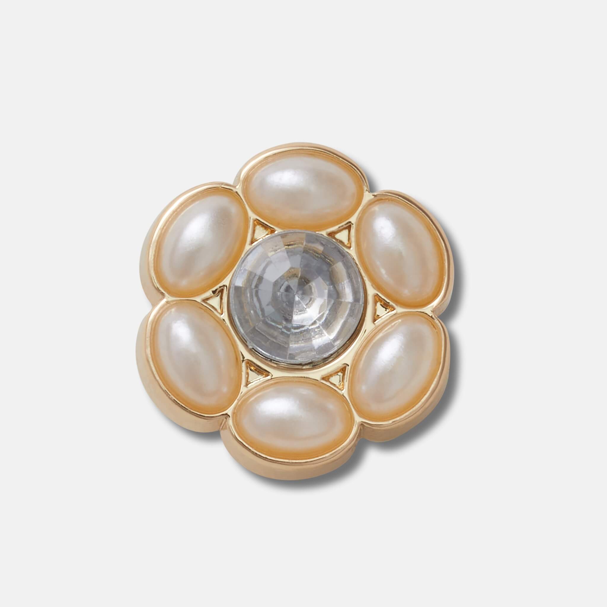 Jibbitz Charms Tiny Silver and Pearl Flower